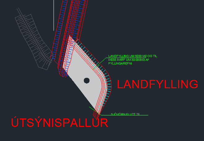 Landfylling - eldri lögun