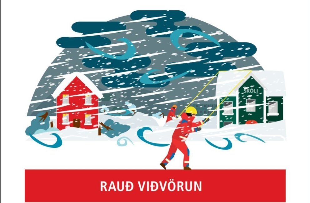 Mikilvæg tilkynning vegna veðurs – möguleg röskun á skólahaldi á morgun