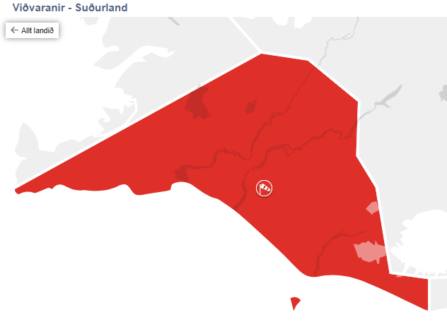 Rauð veðurviðvörun og ekkert ferðaveður utandyra