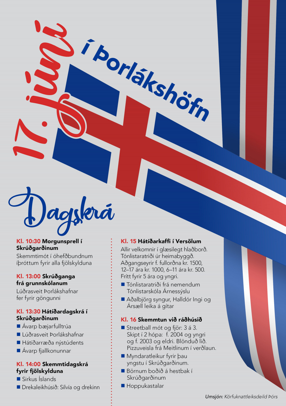 17. júní dagskrá 2018