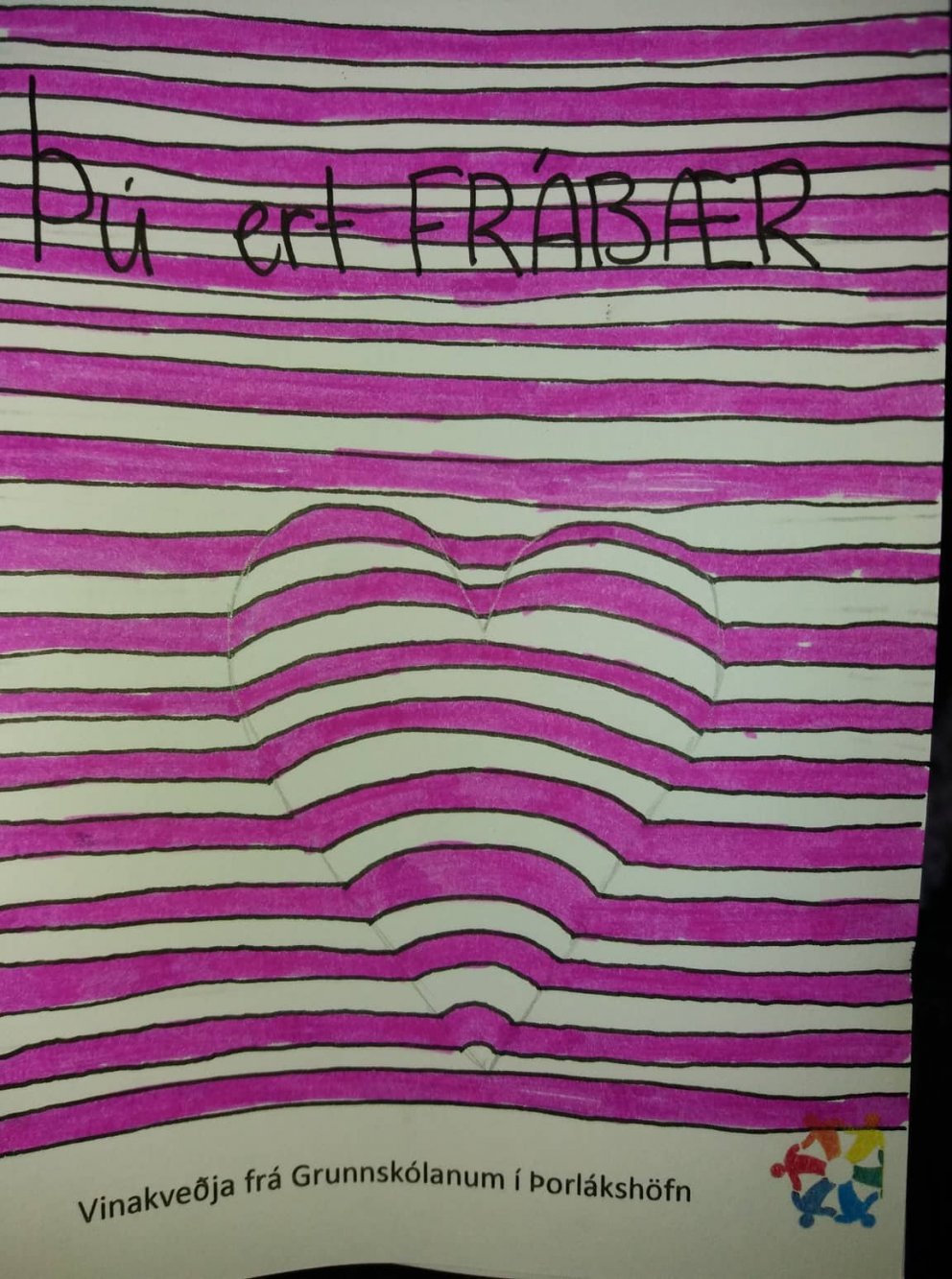 Vinakveðja til íbúa Þorlákshafnar frá nemendum í Grunnskólanum í Þorlákshöfn