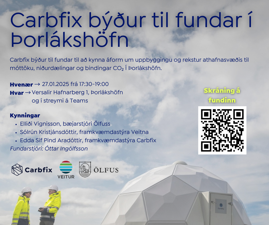 Carbfix býður til fundar í Þorlákshöfn