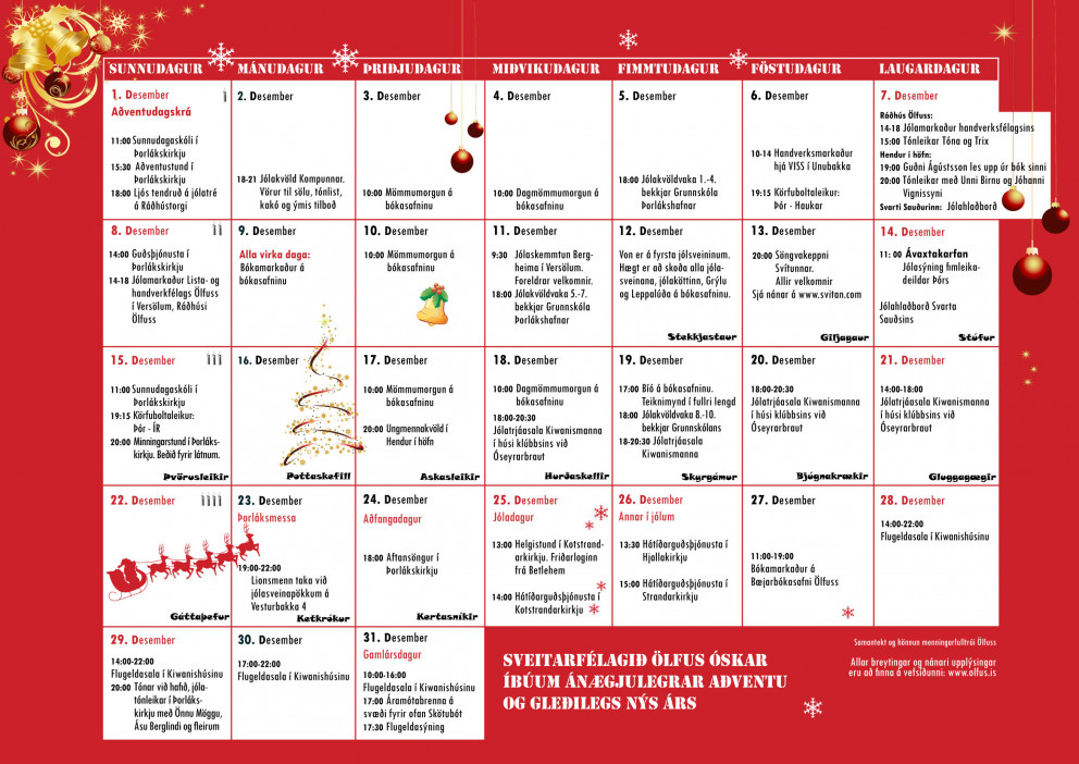 Aðventudagatal Ölfuss 2013