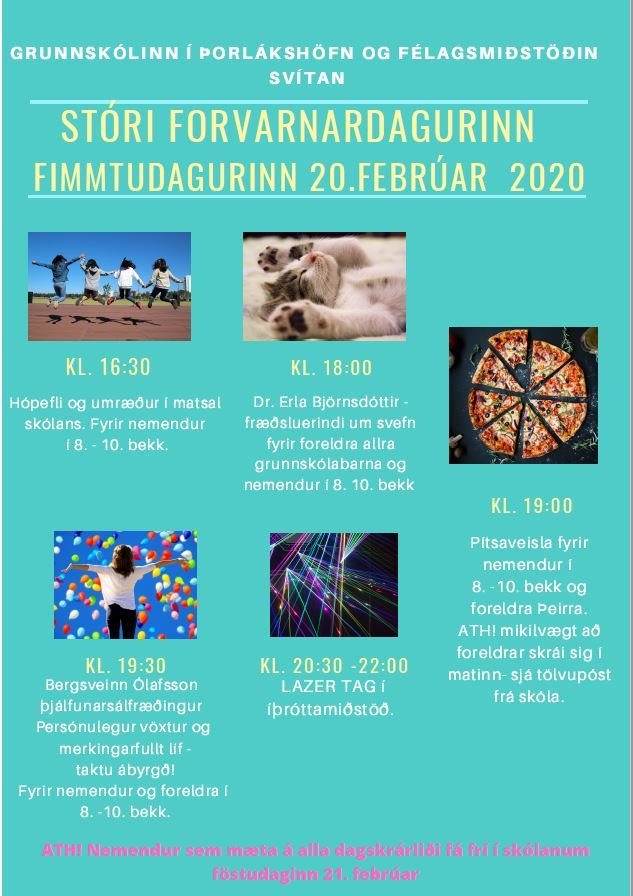 Stóri forvarnardagurinn fimmtudaginn 20. febrúar