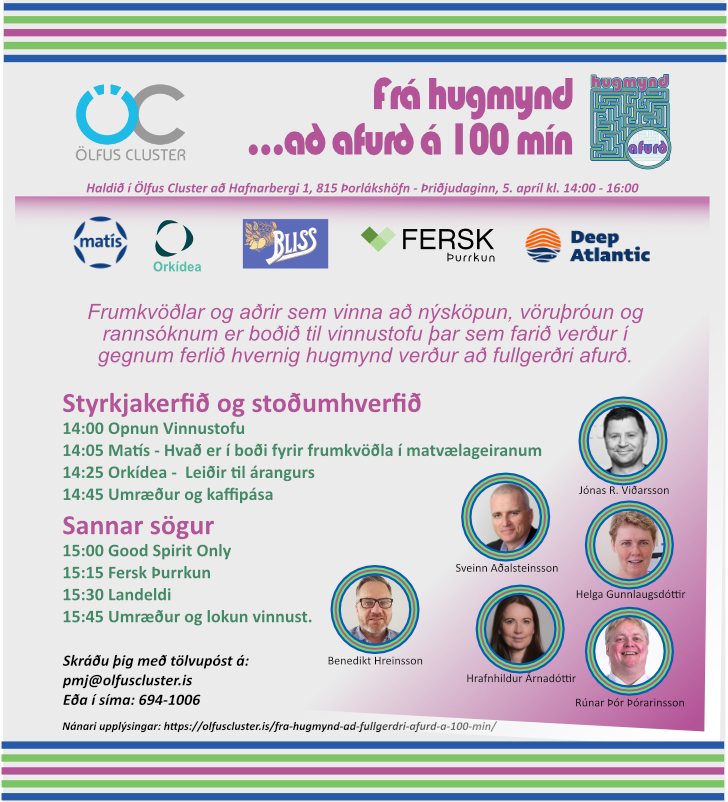 Frá hugmynd...að fullgerðri afurð á 100 mín! Vinnustofa Ölfus Cluster