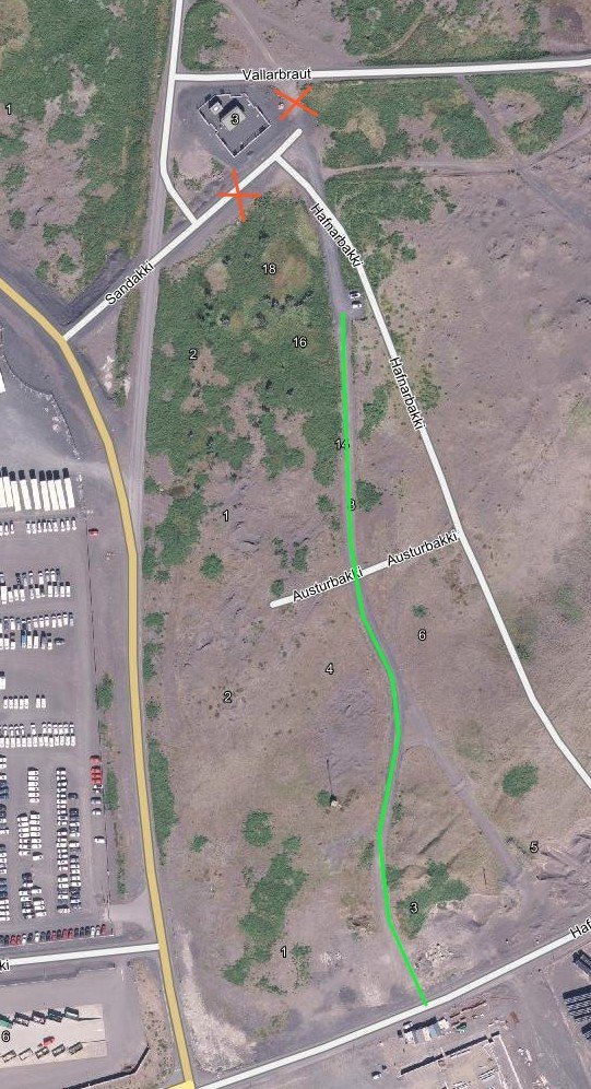 Núverandi leið að hundasvæðinu er tímabundið lokuð