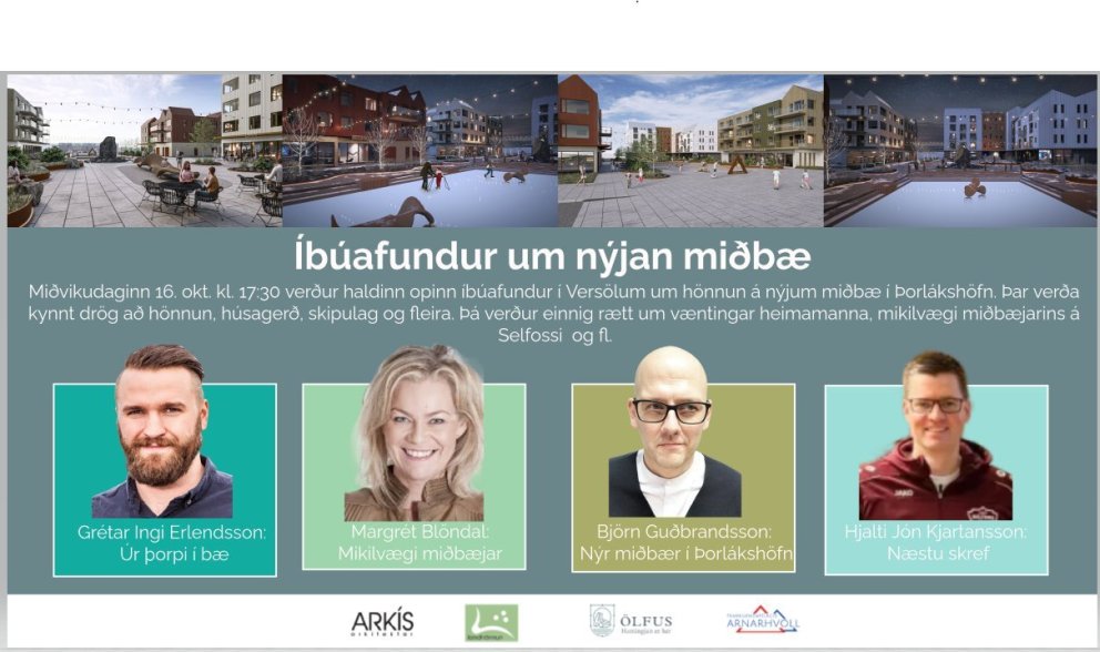 Íbúafundur um nýjan miðbæ