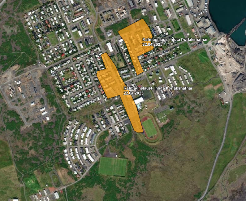 Rafmagnslaust í hluta Þorlákshafnar 22.04.2025