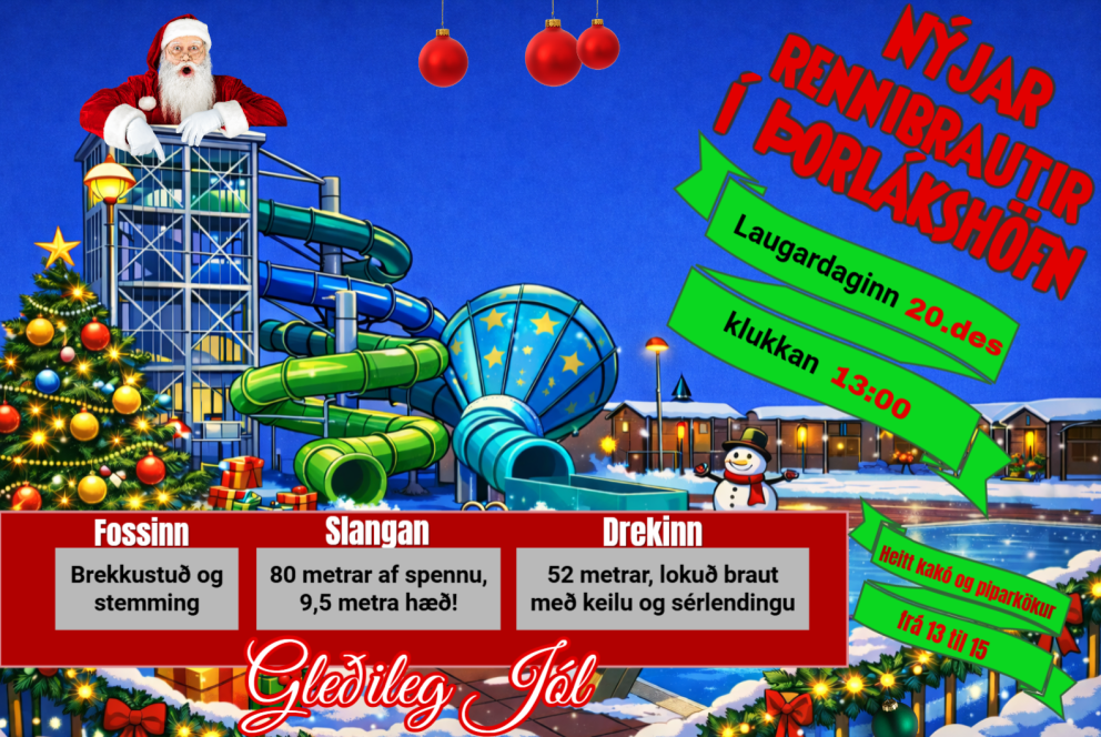 Nýju rennibrautirnar opna laugardaginn 20.desember kl. 13:00!!