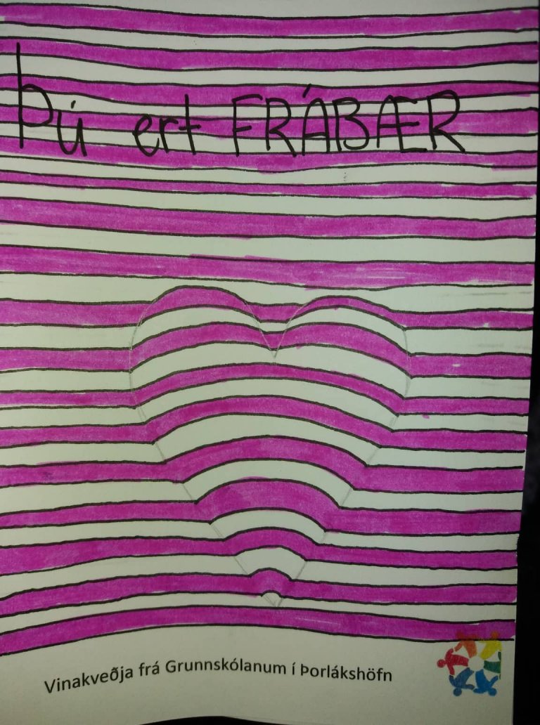 Vinakveðja til íbúa Þorlákshafnar frá nemendum í Grunnskólanum í Þorlákshöfn