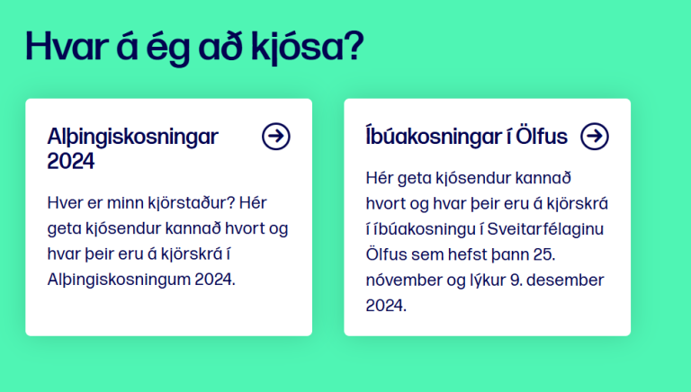Kannaðu hvort þú ert á kjörskrá fyrir Alþingiskosningar og íbúakosningu í Ölfusi