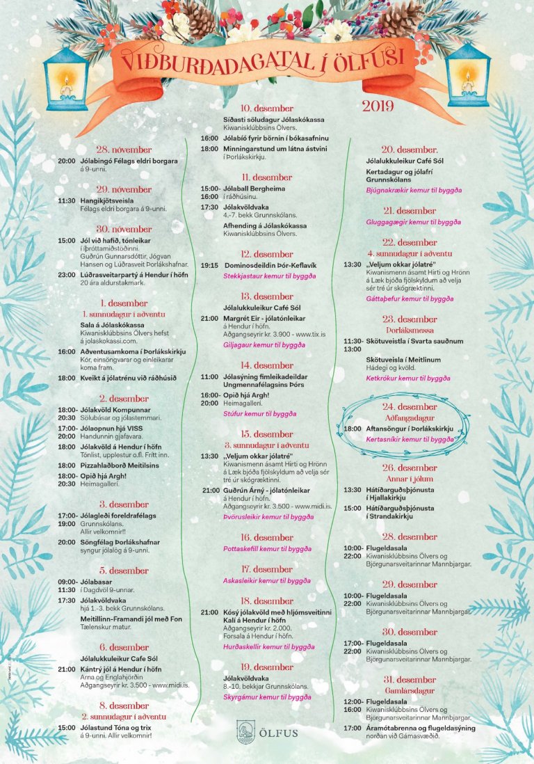 Viðburðadagatal 2019