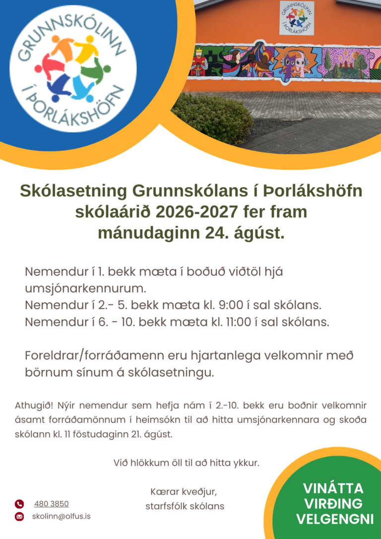 Skólasetning 24. ágúst